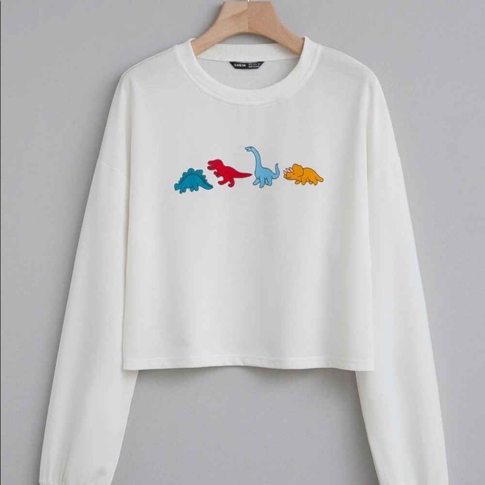 SHEIN Dino cropped pull over
